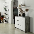 Komoda Girgo 100 cm beton/bílá