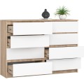 Komoda Rollo X 140 cm dub sonoma/bílá