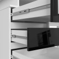 Volně stojící psací stůl CLP 135 cm bílý/černý lesk