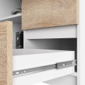 Rohový psací stůl B16 124 cm bílý/dub sonoma pravý