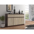 Komoda Karolína 140 cm 3 skříňky a 3 šuplíky wenge/sonoma