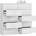 Komoda Kuba 120 cm bílá lesklá