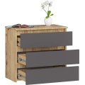 Komoda CL3 60 cm dub artisan/grafitově šedá