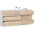 Komoda Rollo V 160 cm bílá/dub sonoma