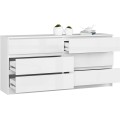 Komoda Rollo V 160 cm bílá lesklá
