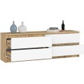 Komoda Kuba 160 cm 4 šuplíky dub artisan/bílá