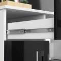 Volně stojící psací stůl Jay 90 cm bílý/černý lesk