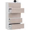 Komoda Kuba 60 cm - 5 šuplíků bílá/cappucino