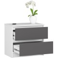 Komoda Kuba 60 cm - 2 šuplíky bílá/grafitová