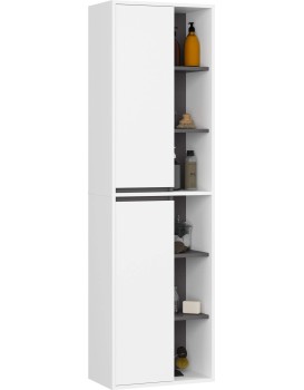 Závěsná koupelnová skříňka VAMI 50 cm bílá/šedý grafit