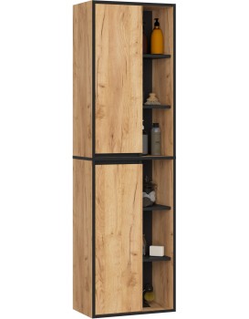 Závěsná koupelnová skříňka VAMI 50 cm dub craft/černá
