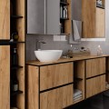 Závěsná koupelnová skříňka VAMI 50 cm dub craft/černá