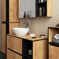 Závěsná koupelnová skříňka VAMI 50 cm dub craft/černá