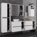 Závěsná koupelnová skříňka se zrcadlem VAMI 90 cm bílá/šedý grafit