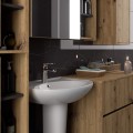 Závěsná koupelnová skříňka se zrcadlem VAMI 90 cm dub artisan/šedý grafit
