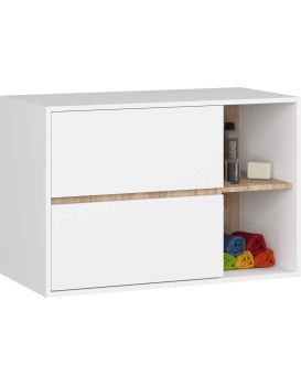Závěsná skříňka pod umyvadlo VAMI 90 cm bílá/dub sonoma