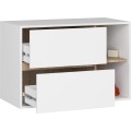 Závěsná skříňka pod umyvadlo VAMI 90 cm bílá/dub sonoma