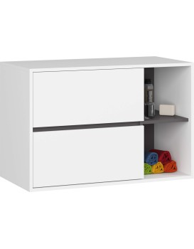 Závěsná skříňka pod umyvadlo VAMI 90 cm bílá/grafitová - složeno / vystaveno