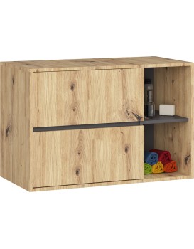Závěsná skříňka pod umyvadlo VAMI 90 cm dub artisan/grafitová