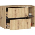Závěsná skříňka pod umyvadlo VAMI 90 cm dub artisan/grafitová