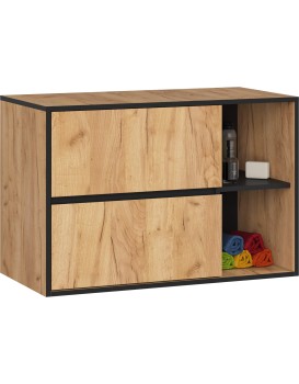 Závěsná skříňka pod umyvadlo VAMI 90 cm dub craft/černá