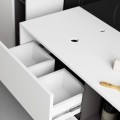 Závěsná skříňka pod umyvadlo VAMI s otvory 90 cm bílá/šedý grafit