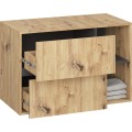 Závěsná skříňka pod umyvadlo VAMI s otvory 90 cm dub artisan/šedý grafit