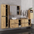 Závěsná skříňka pod umyvadlo VAMI s otvory 90 cm dub artisan/šedý grafit