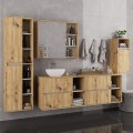 Závěsná skříňka pod umyvadlo VAMI s otvory 90 cm dub artisan/kašmír