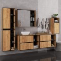 Závěsná skříňka pod umyvadlo VAMI s otvory 90 cm dub craft/černá
