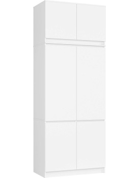 Šatní skříň s nástavcem Star 02 90 cm bílá