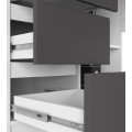 Rohový psací stůl B16 124 cm bílý/šedý levý