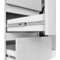 Rohový psací stůl B16 124 cm bílý/bílý lesk levý