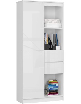 Skříň Rexa II 80 cm bílá lesk
