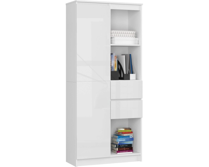 Skříň Rexa II 80 cm bílá lesk
