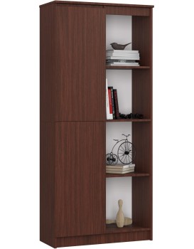 Regál Rexa 80 cm 1 skříňka a 4 police wenge