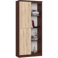 Regál Rexa 80 cm 1 skříňka a 4 police wenge/sonoma