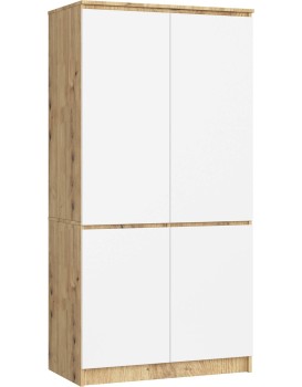 Šatní skříň CLP S90/4D dub artisan/bílá