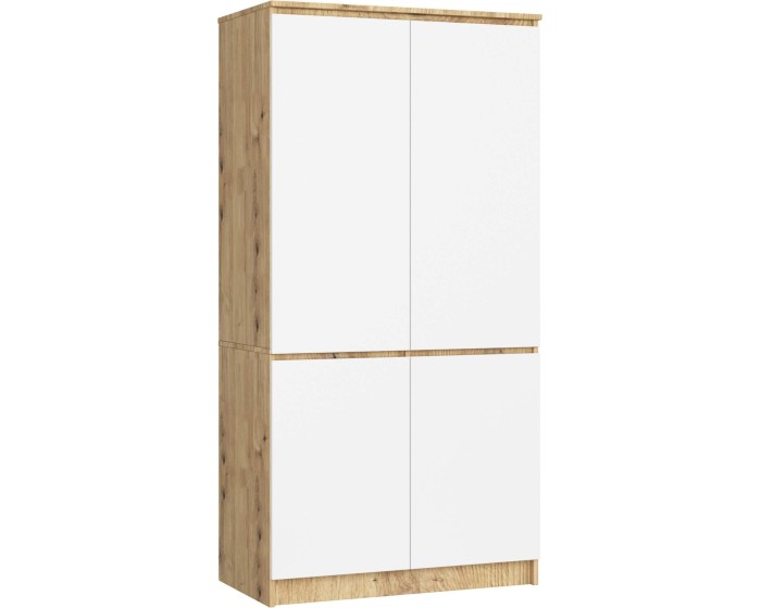 Šatní skříň CLP S90/4D dub artisan/bílá