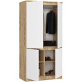 Šatní skříň CLP S90/4D dub artisan/bílá