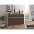 Komoda Karolína 140 cm 3 skříňky a 3 šuplíky /dub sonoma/wenge