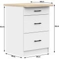 Kuchyňská skříňka Olivie S 60 cm 3S bílá