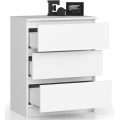 Komoda Kuba 60 cm - 3 šuplíky bílá