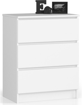 Komoda Kuba 60 cm - 3 šuplíky bílá