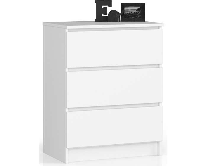 Komoda Kuba 60 cm - 3 šuplíky bílá