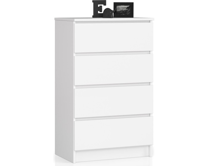 Komoda Kuba 60 cm - 4 šuplíky bílá