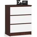 Komoda Kuba 60 cm - 3 šuplíky wenge/bílá Komoda Kuba 60 cm - 3 šuplíky wenge/bílá