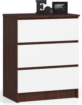 Komoda Kuba 60 cm - 3 šuplíky wenge/bílá
