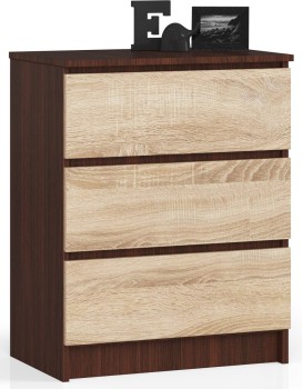 Komoda Kuba 60 cm - 3 šuplíky wenge/sonoma