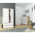 Šatní skříň Star 90 cm dub sonoma/bílá